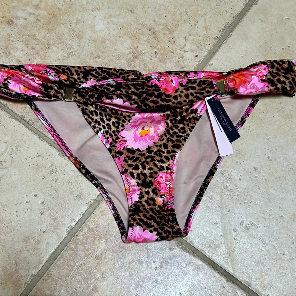 Victoria's Secret NWT leopard floral Bikini hipster bottoms
